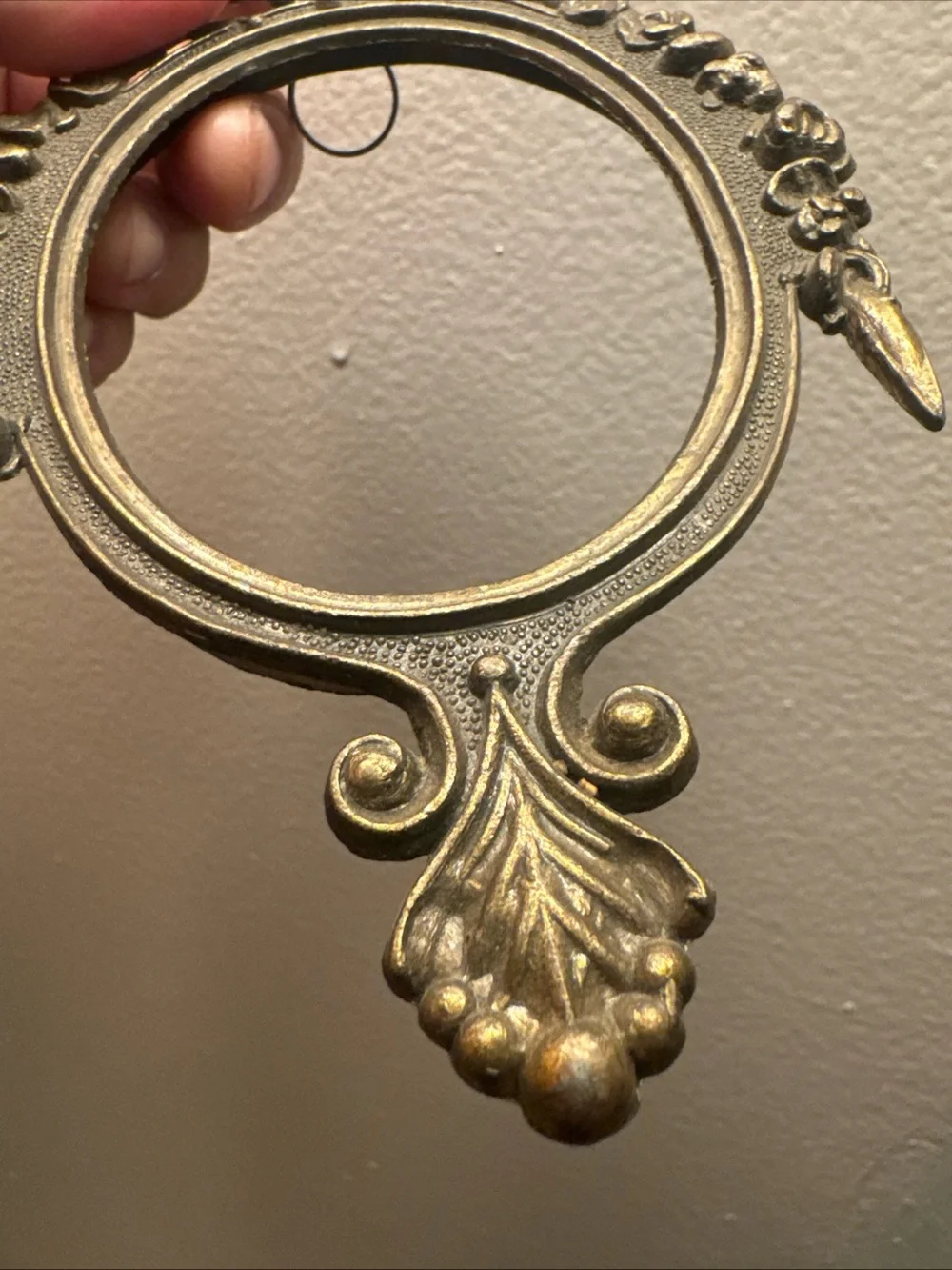 pair of vintage Italian ornate brass-plated or pot metal frames